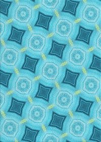 Machine Washable Transitional Dark Turquoise Green Rug, wshpat3594lblu