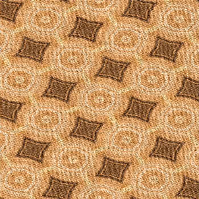 Round Patterned Orange Rug, pat3594org