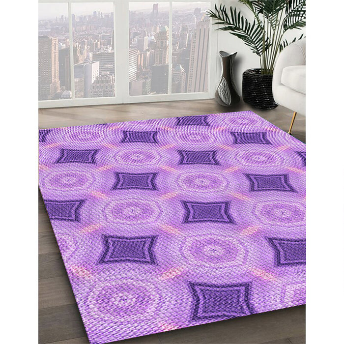 Machine Washable Transitional Violet Purple Rug in a Family Room, wshpat3594pur