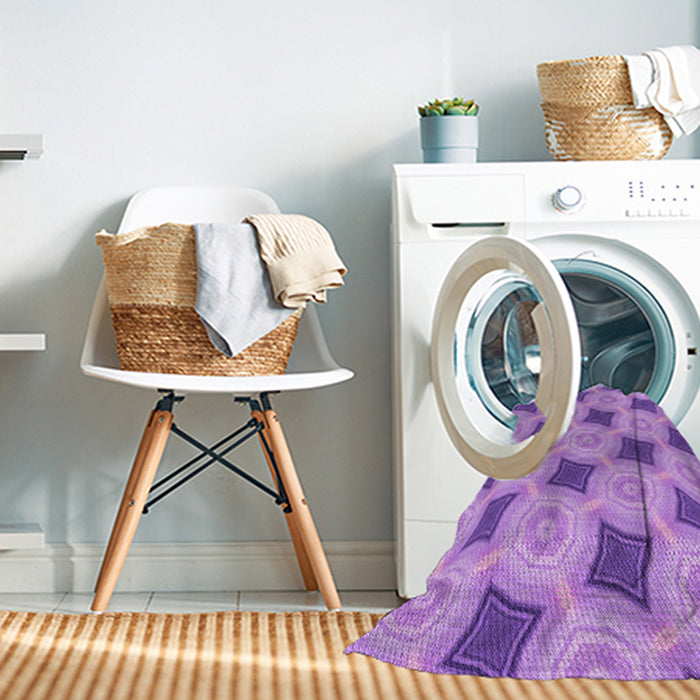 Machine Washable Transitional Violet Purple Rug in a Washing Machine, wshpat3594pur