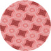 Square Machine Washable Transitional Light Coral Pink Rug in a Living Room, wshpat3594rd