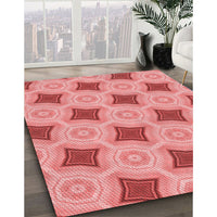 Patterned Light Coral Pink Rug, pat3594rd