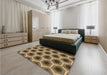 Patterned Golden Gold Rug in a Bedroom, pat3595brn