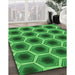 Patterned Green Rug in Family Room, pat3595grn