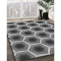 Patterned Black Rug, pat3595gry