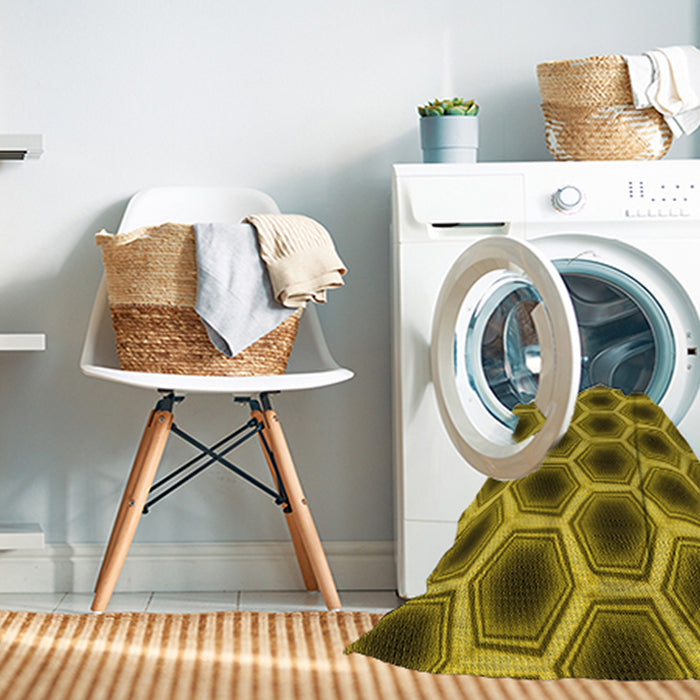 Machine Washable Transitional Dark Bronze Brown Rug in a Washing Machine, wshpat3595yw
