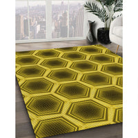 Patterned Dark Bronze Brown Rug, pat3595yw