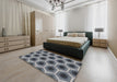 Patterned Cloud Gray Novelty Rug in a Bedroom, pat3595