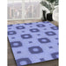 Patterned Sky Blue Rug in Family Room, pat3596blu