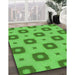 Patterned Dark Lime Green Rug in Family Room, pat3596grn