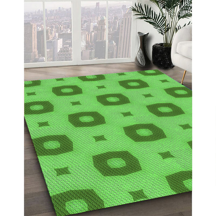 Machine Washable Transitional Dark Lime Green Rug in a Family Room, wshpat3596grn