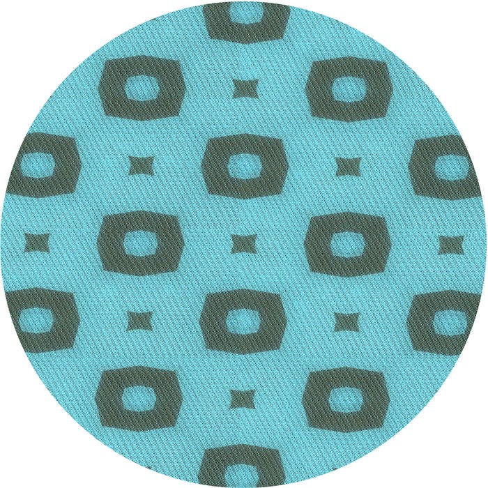 Square Machine Washable Transitional Aquamarine Stone Green Rug in a Living Room, wshpat3596lblu