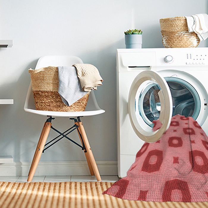 Machine Washable Transitional Ruby Red Rug in a Washing Machine, wshpat3596rd