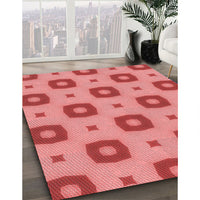 Patterned Ruby Red Rug, pat3596rd
