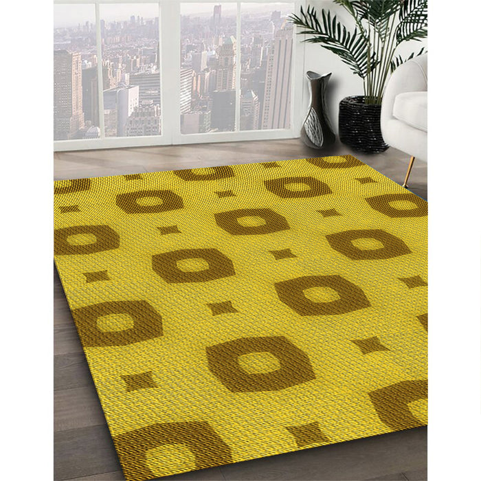 Machine Washable Transitional Dark Bisque Brown Rug in a Family Room, wshpat3596yw