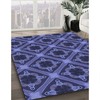 Patterned Blue Rug, pat3597blu