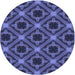 Square Patterned Blue Rug, pat3597blu
