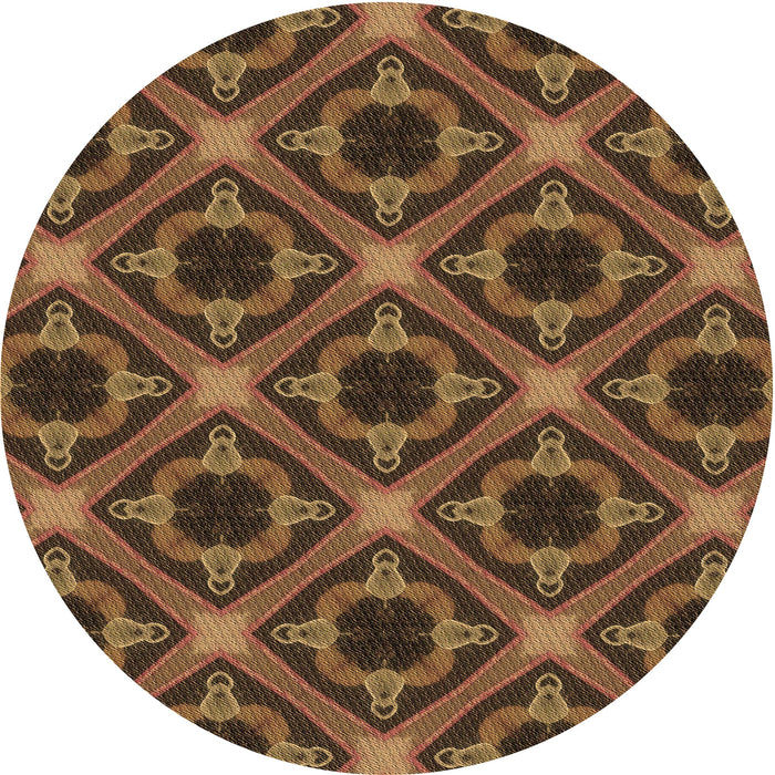 Square Patterned Bakers Brown Rug, pat3597brn