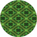 Square Patterned Deep Emerald Green Rug, pat3597grn