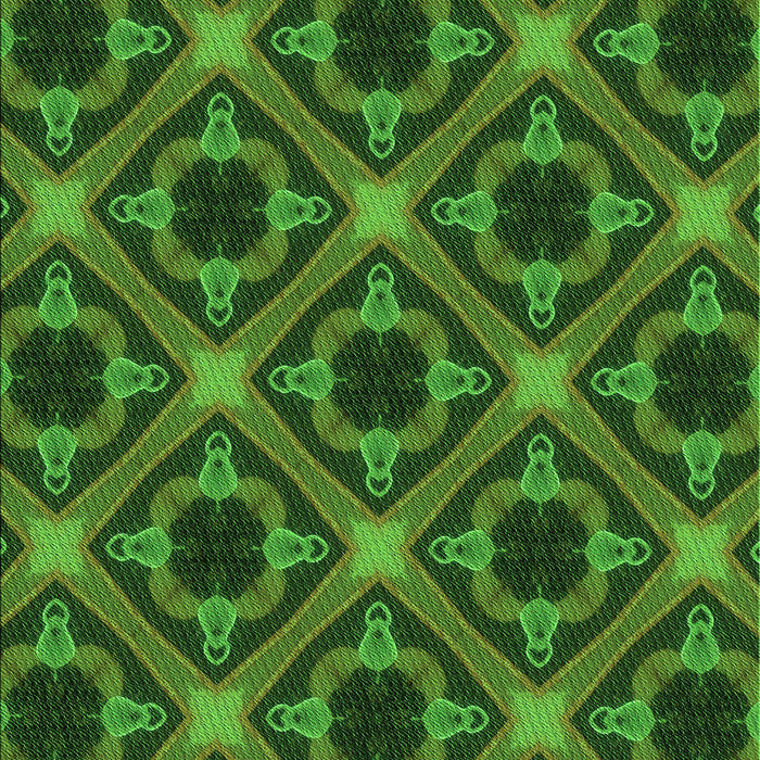 Patterned Deep Emerald Green Rug, pat3597grn