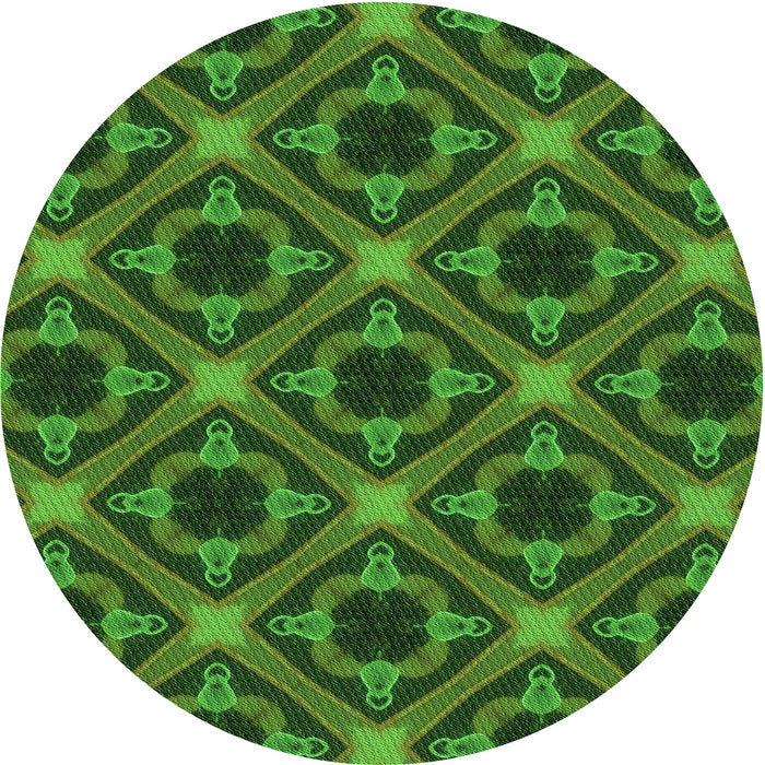 Square Machine Washable Transitional Deep Emerald Green Rug in a Living Room, wshpat3597grn