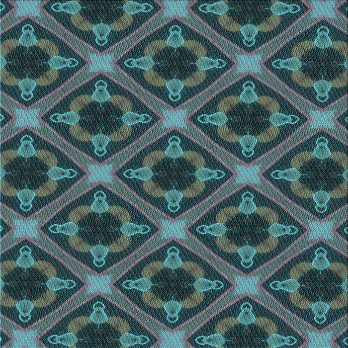 Round Machine Washable Transitional Deep-Sea Green Rug, wshpat3597lblu