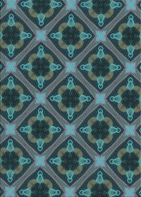 Machine Washable Transitional Deep-Sea Green Rug, wshpat3597lblu