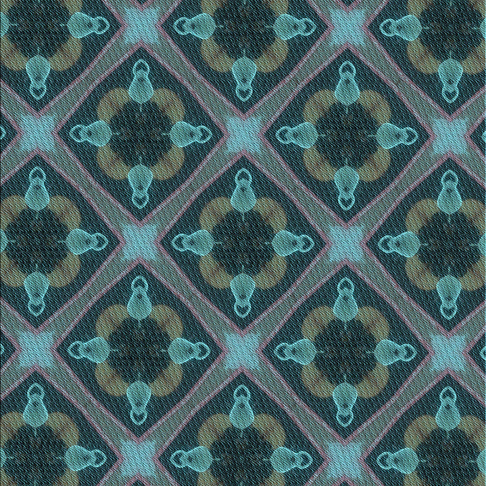 Machine Washable Transitional Deep-Sea Green Rug, wshpat3597lblu