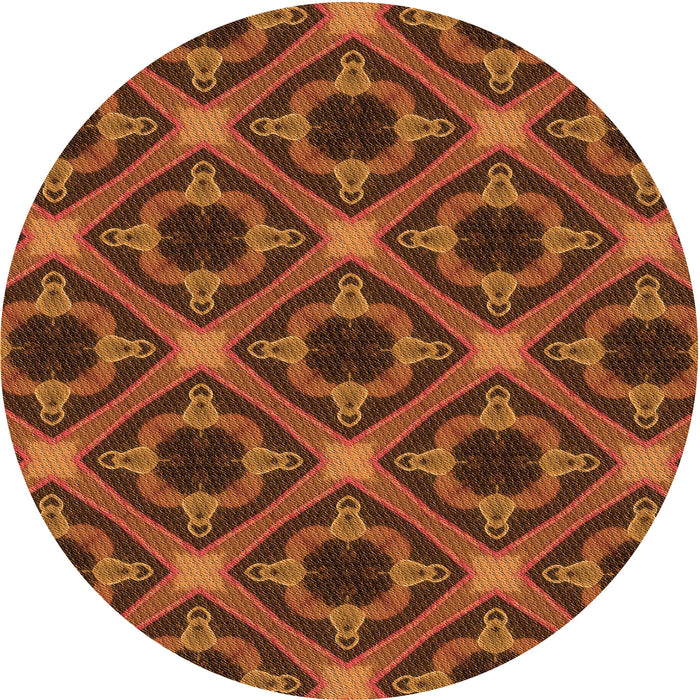 Square Patterned Orange Rug, pat3597org
