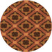 Square Patterned Orange Rug, pat3597org