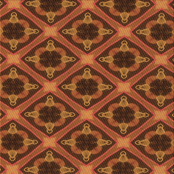 Round Patterned Orange Rug, pat3597org