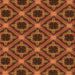 Round Patterned Orange Rug, pat3597org
