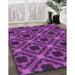 Patterned Purple Rug in Family Room, pat3597pur
