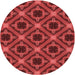 Square Patterned Tomato Red Rug, pat3597rd