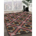 Machine Washable Transitional Dark Almond Brown Rug in a Family Room, wshpat3597