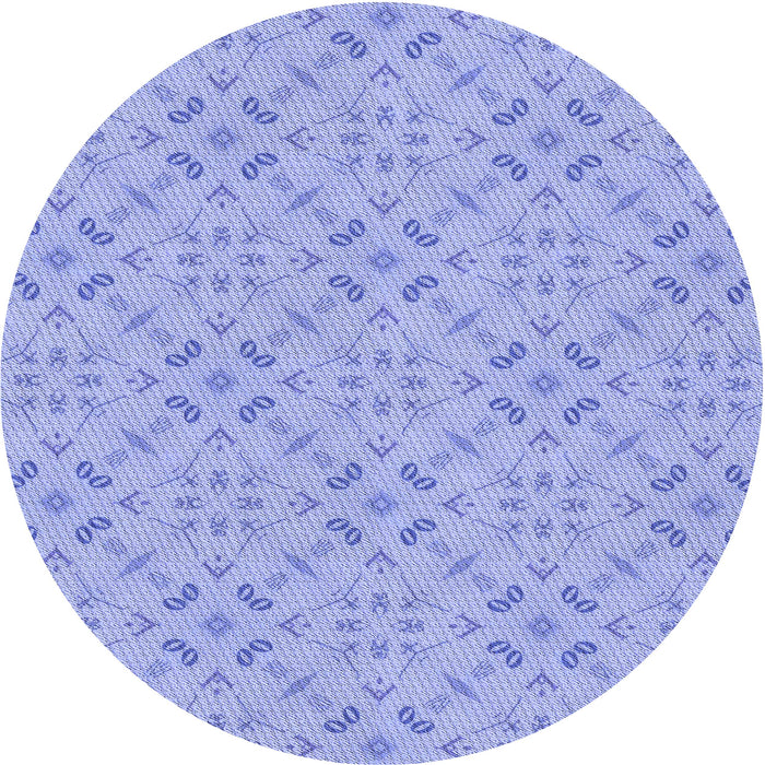 Square Machine Washable Transitional Light Slate Blue Rug in a Living Room, wshpat3598blu