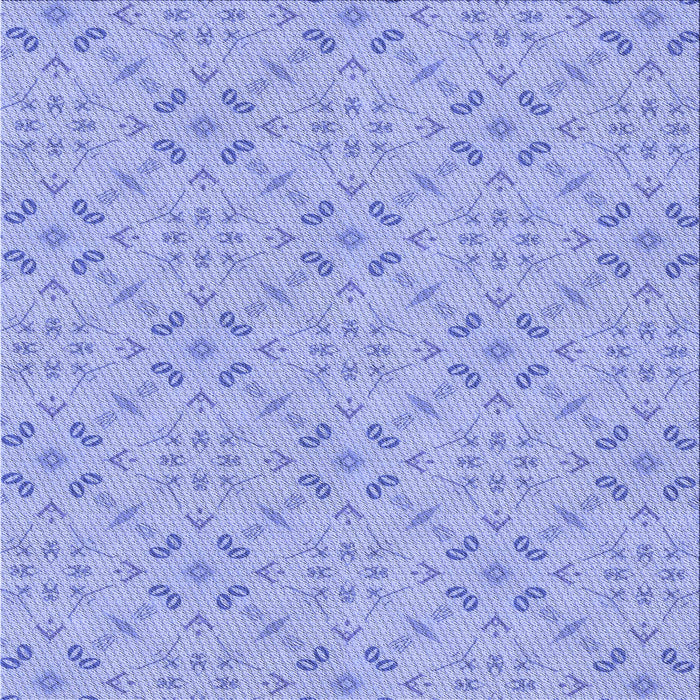 Round Patterned Light Slate Blue Rug, pat3598blu