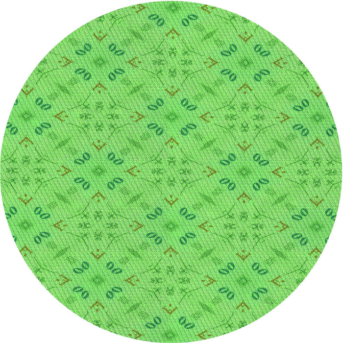 Square Patterned Emerald Green Rug, pat3598grn