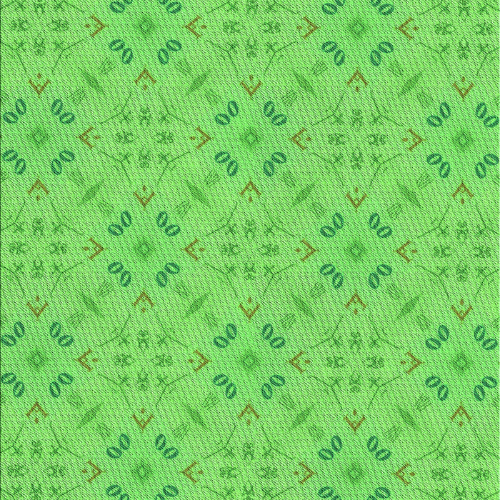 Patterned Emerald Green Rug, pat3598grn