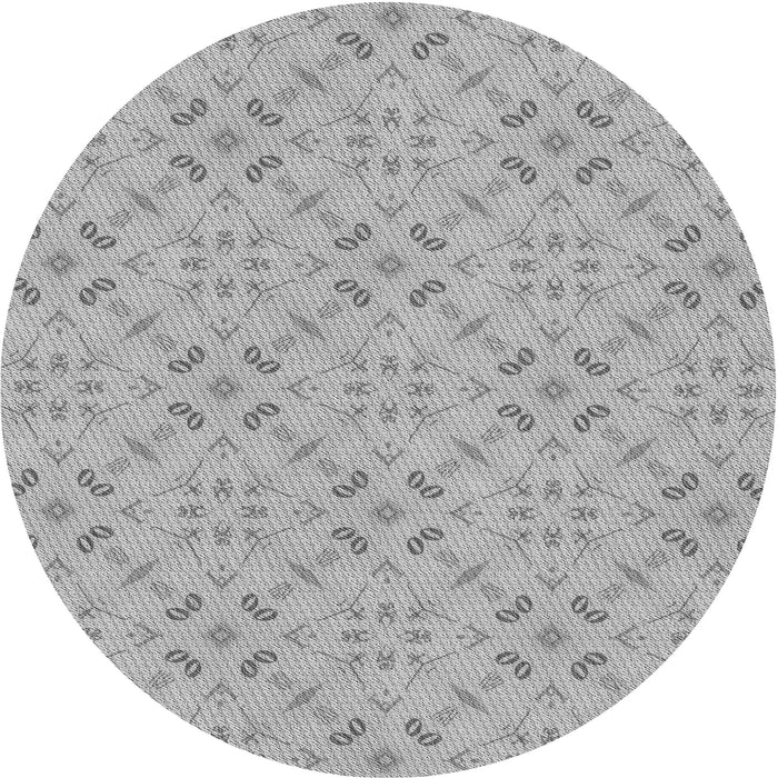 Square Patterned Gunmetal Gray Rug, pat3598gry