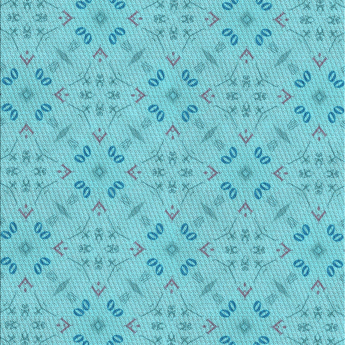 Machine Washable Transitional Dark Turquoise Green Rug, wshpat3598lblu