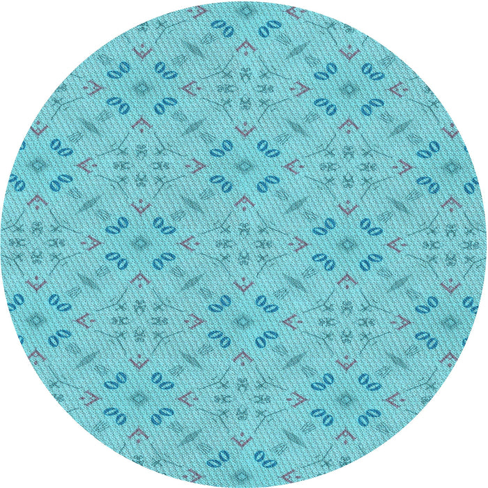 Square Machine Washable Transitional Dark Turquoise Green Rug in a Living Room, wshpat3598lblu