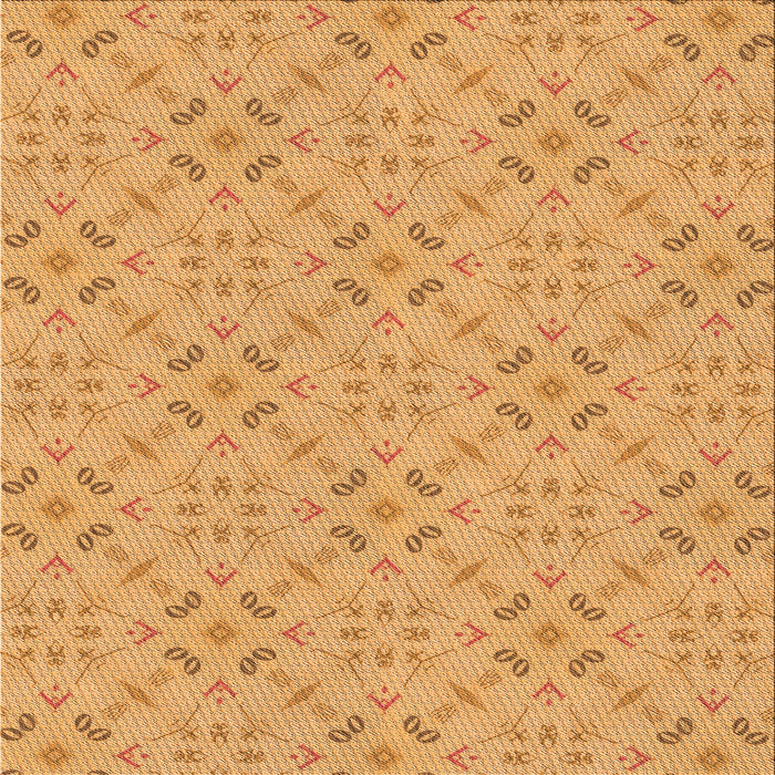 Round Patterned Neon Orange Rug, pat3598org