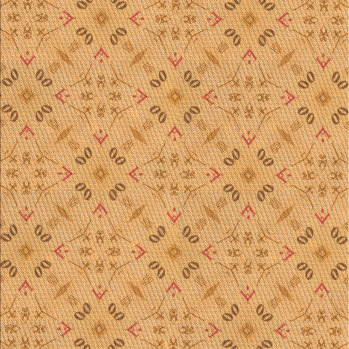 Patterned Neon Orange Rug, pat3598org