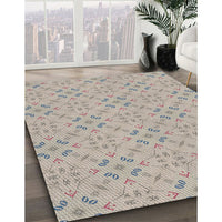 Patterned Desert Sand Beige Novelty Rug, pat3598