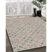 Patterned Desert Sand Beige Novelty Rug in Family Room, pat3598