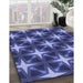 Patterned Light Slate Blue Rug in Family Room, pat3599blu