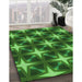 Patterned Deep Emerald Green Rug in Family Room, pat3599grn