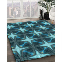 Patterned Deep-Sea Blue Rug, pat3599lblu