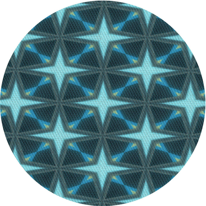 Square Machine Washable Transitional Deep-Sea Blue Rug in a Living Room, wshpat3599lblu